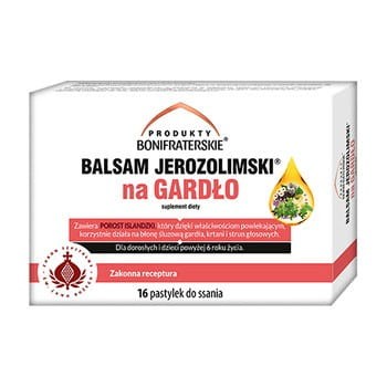 Balsam Jerozolimski na gardło (16 pastylek do ssania) Produkty Bonifraterskie