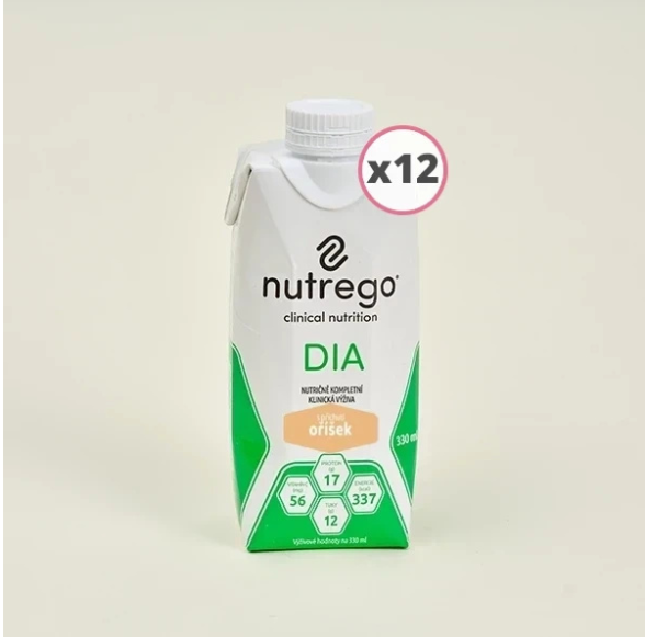  Nutrego DIA 330 ml x 12 sztuk dla diabetyków, orzech